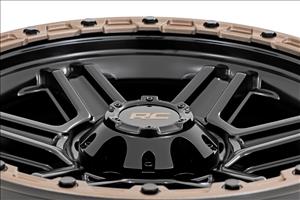 79 Series Wheel One-Piece Semi Gloss Black w/Bronze Ring 15x8 5x5.5 -19mm Rough Country