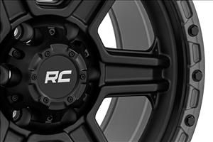 79 Series Wheel One-Piece Semi Gloss Black w/Gunmetal Ring 17x8.5 6x5.5 0mm Rough Country