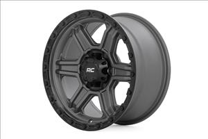 79 Series Wheel One-Piece Gunmetal Gray w/Black Ring 17x8.5 6x5.5 0mm Rough Country