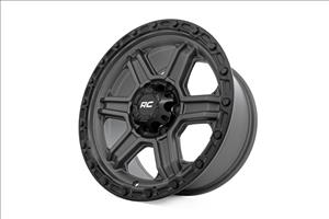 79 Series Wheel One-Piece Gunmetal Gray w/Black Ring 17x8.5 6x5.5 0mm Rough Country