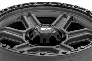 79 Series Wheel One-Piece Gunmetal Gray w/Black Ring 17x8.5 6x5.5 0mm Rough Country