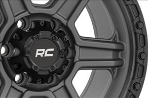79 Series Wheel One-Piece Gunmetal Gray w/Black Ring 17x8.5 6x5.5 0mm Rough Country