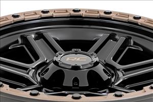 79 Series Wheel One-Piece Semi Gloss Black w/Bronze Ring 17x8.5 5x4.5 0mm Rough Country