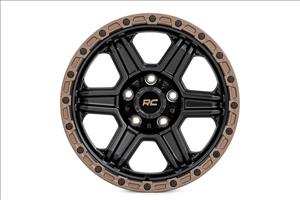 79 Series Wheel One-Piece Semi Gloss Black w/Bronze Ring 17x8.5 6x135 0mm Rough Country