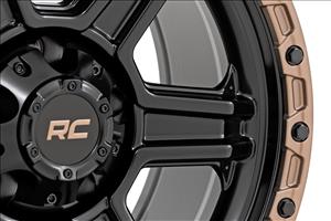 79 Series Wheel One-Piece Semi Gloss Black w/Bronze Ring 17x8.5 6x135 0mm Rough Country