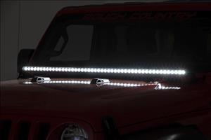 LED Light Kit Cowl Mount 50 Inch Spectrum Single Row Jeep Gladiator JT/Wrangler JL (18-26) Rough Country