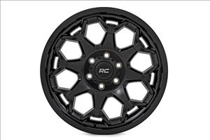 80 Series Wheel One-Piece Semi Gloss Black 20x10 5x5 -19mm Rough Country