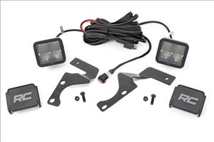 LED Light Kit Ditch Mount 2 Inch Spectrum Spot Pair Toyota 4Runner (10-24) Rough Country