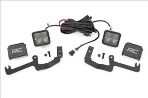 LED Light Kit Ditch Mount 2 Inch Spectrum Pair Spot Chevy Silverado 1500 (19-26) Rough Country