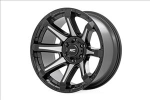 81 Series Wheel One-Piece Semi Gloss Black w/machined spokes 20x9 8x180 0mm Rough Country
