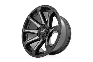 81 Series Wheel One-Piece Semi Gloss Black w/machined spokes 20x9 8x180 0mm Rough Country