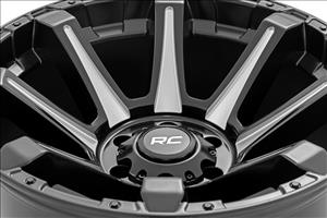 81 Series Wheel One-Piece Semi Gloss Black w/machined spokes 20x9 8x180 0mm Rough Country