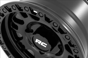 82 Series Wheel One-Piece Semi Gloss Black 14x7 4x137 +10mm Rough Country