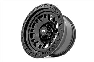 82 Series Wheel One-Piece Semi Gloss Black 17x9 6x5.5 -12mm Rough Country