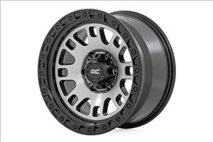 82 Series Wheel One-Piece Machined Semi Gloss Black 17x9 6x5.5 -12mm Rough Country