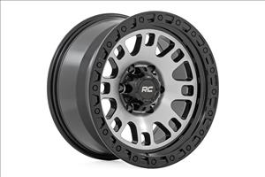 82 Series Wheel One-Piece Machined Semi Gloss Black 17x9 6x5.5 -12mm Rough Country