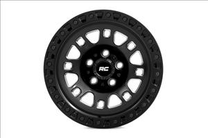 82 Series Wheel One-Piece Semi Gloss Black 17x9 5x4.5 -12mm Rough Country