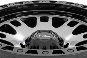 82 Series Wheel One-Piece Machined Semi Gloss Black 17x9 5x4.5 -12mm Rough Country