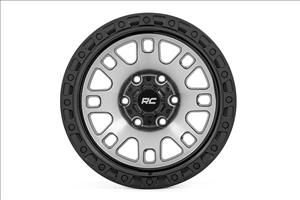 82 Series Wheel One-Piece Machined Semi Gloss Black 17x9 5x5 -12mm Rough Country