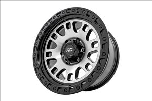 82 Series Wheel One-Piece Machined Semi Gloss Black 17x9 5x5 -12mm Rough Country