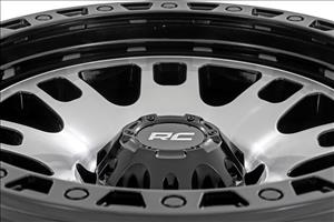 82 Series Wheel One-Piece Machined Semi Gloss Black 18x9 6x5.5 -12mm Rough Country
