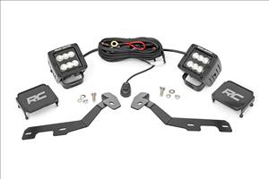 LED Light Kit Ditch Mount 2 Inch Black Pair Flood Ram 1500 2WD/4WD (19-26) Rough Country