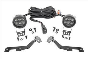 LED Light Kit Ditch Mount Black Series Round 3.5 Inch Amber DRL Ram 1500 (19-26) Rough Country