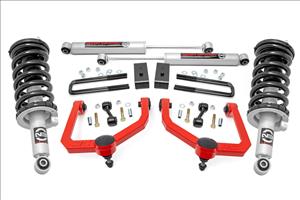 3 Inch Lift Kit N3 Struts & Shocks Red Nissan Titan 4WD (2017-2024) Rough Country