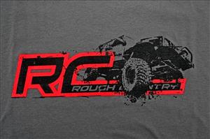 Rough Country Short Sleeve T 100 Percent Preshrunk Cotton Front RC logo w/Jeep XJ Back Blank Size XLarge Color Grey Rough Country
