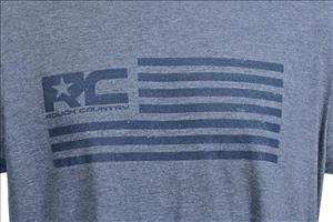 RC American Flag T-Shirt-Men Large Blue Frost Rough Country