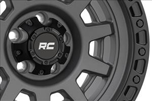 85 Series Wheel One-Piece Gunmetal Gray/Black 15x8 5x5.5 -19mm Rough Country
