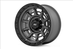 85 Series Wheel Simulated Beadlock Gunmetal Gray/Black 17x9 5x4.5 -12mm Rough Country