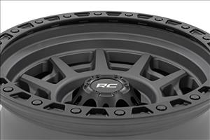 85 Series Wheel Simulated Beadlock Gunmetal Gray/Black 17x9 8x170 -12 Rough Country