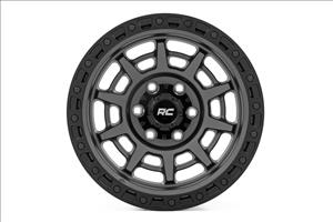 85 Series Wheel Simulated Beadlock Gunmetal Gray/Black 17x9 6x5.5 +25mm Rough Country