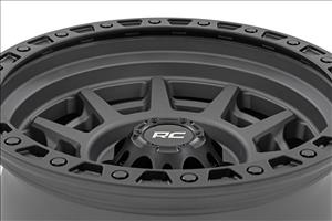 85 Series Wheel Simulated Beadlock Gunmetal Gray/Black 17x9 6x5.5 +25mm Rough Country