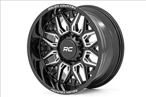86 Series Wheel One-Piece Gloss Black 20x10 6x135 -19mm Rough Country