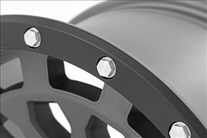 87 Series Wheel Simulated Beadlock Gray/Black 17x8.5 6x5.5 +0mm Rough Country