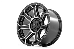 89 Series Wheel One-Piece Black Machined Gun Metal 17x9 6x5.5 -12mm Rough Country