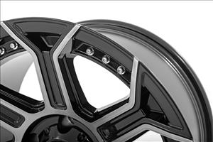 89 Series Wheel One-Piece Black Machined Gun Metal 17x9 5x5 -12mm Rough Country