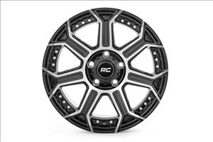89 Series Wheel One-Piece Black Machined Gun Metal 17x9 5x5 -12mm Rough Country