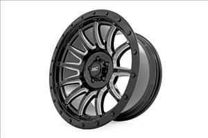 90 Series Wheel One-Piece Gloss Black w/machined spokes 18x9 6x5.5 0mm Rough Country