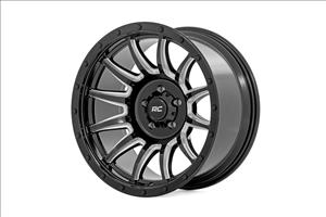 90 Series Wheel One-Piece Gloss Black w/machined spokes 20x10 8x170 -19mm Rough Country