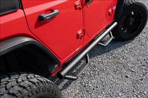 Nerf Steps Wheel to Wheel 4 Door Jeep Wrangler Unlimited 2WD/4WD (07-18) Rough Country