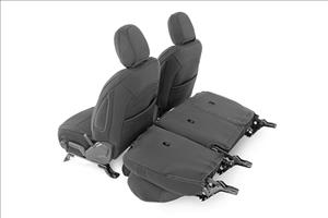 Seat Covers Front and Rear w/ Armrest Jeep Wrangler Unlimited 4WD (18-26) Rough Country