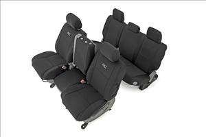 Seat Covers Black FR w/ Console Cover and Rear Toyota Tundra 2WD/4WD (07-13) Rough Country