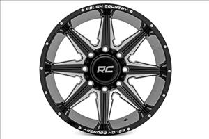 91 Series Milled One-Piece Gloss Black 20x12 6x135 -44mm Rough Country