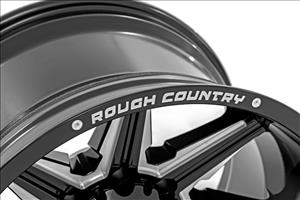 91 Series Milled One-Piece Gloss Black 22x12 6x5.5 -44mm Rough Country