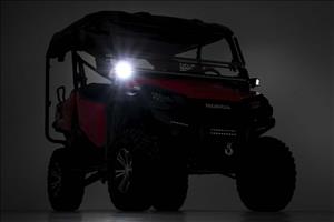 LED Light Kit Cage Mount 2 Inch Black Pair Honda Pioneer 1000 Rough Country