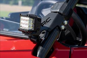 LED Light Kit Cage Mount 2 Inch Chrome Pair Wide Angle Honda Talon 1000 Rough Country