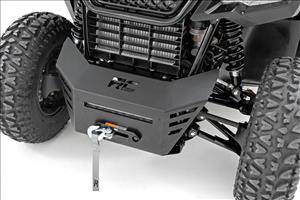 Winch Plate 4500-LB Winch 10 Inch Black Slimline Honda Pioneer 520 Rough Country